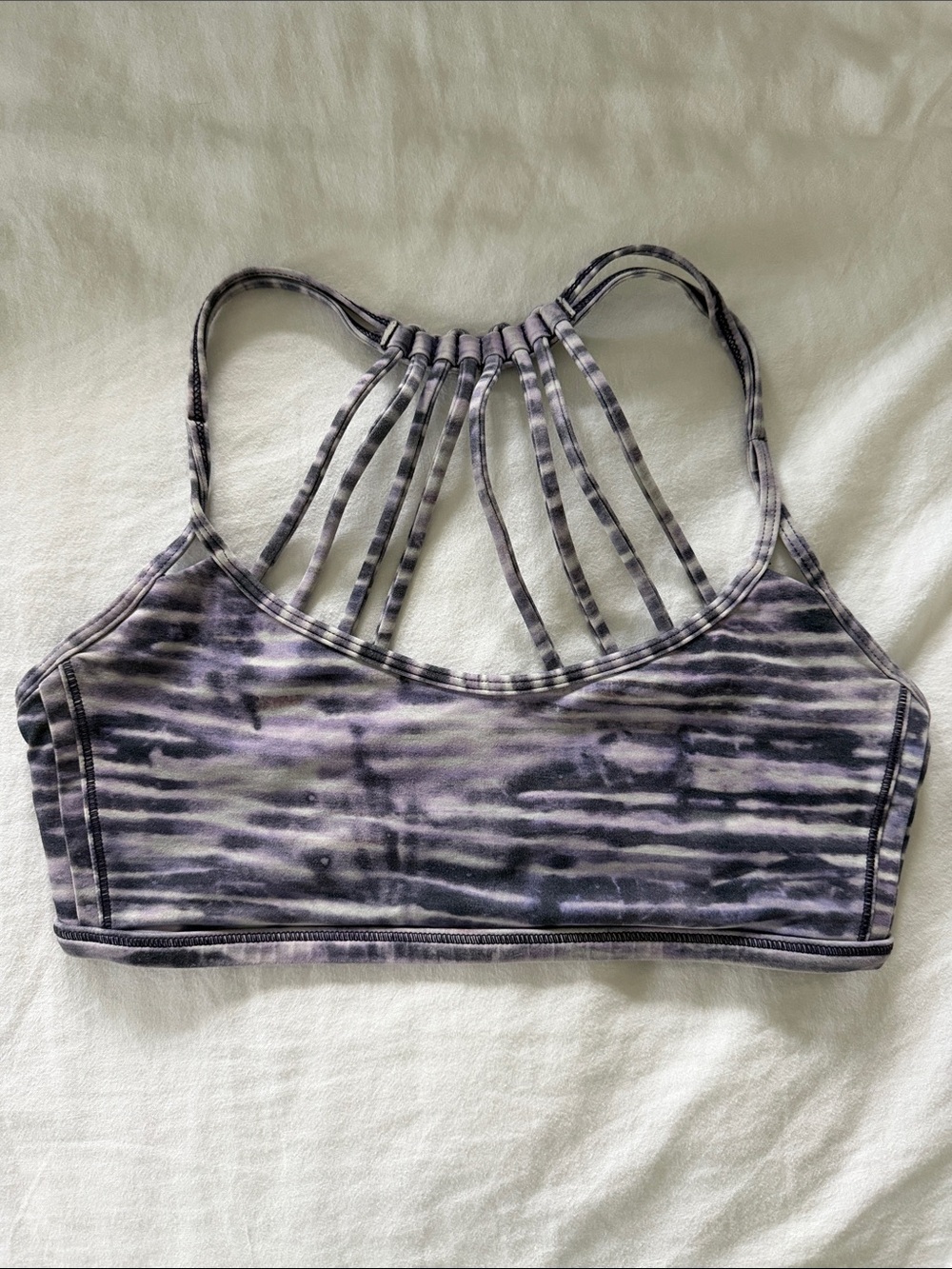 lululemon athletica Purple Tie-Dye Multi-Strap Sports Bra Size 6